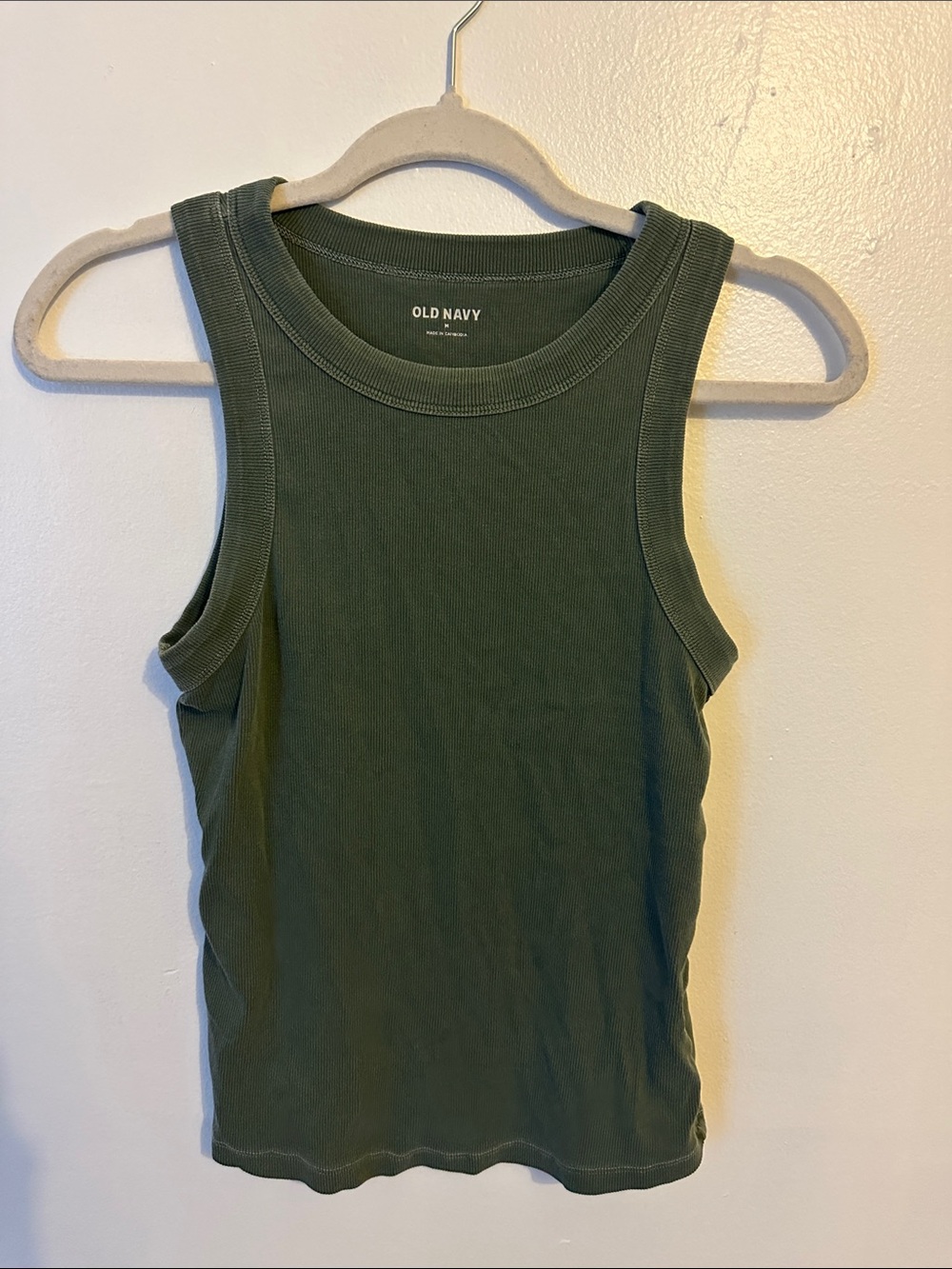 Old Navy Olive Ribbed Crewneck Tank